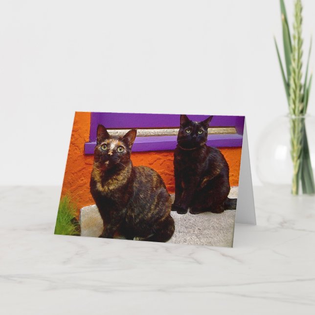 Myssa för enkelsockelhälsningskort kort (Framsida)