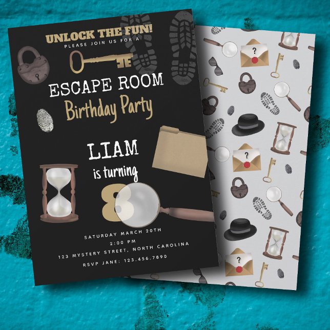 Mysteri Kids Secret Agent Spy Detektiv Birthday Inbjudningar (Mystery Kids Secret Agent Spy Detective Birthday Invitation)