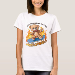Mysteriebär på skateboard t shirt