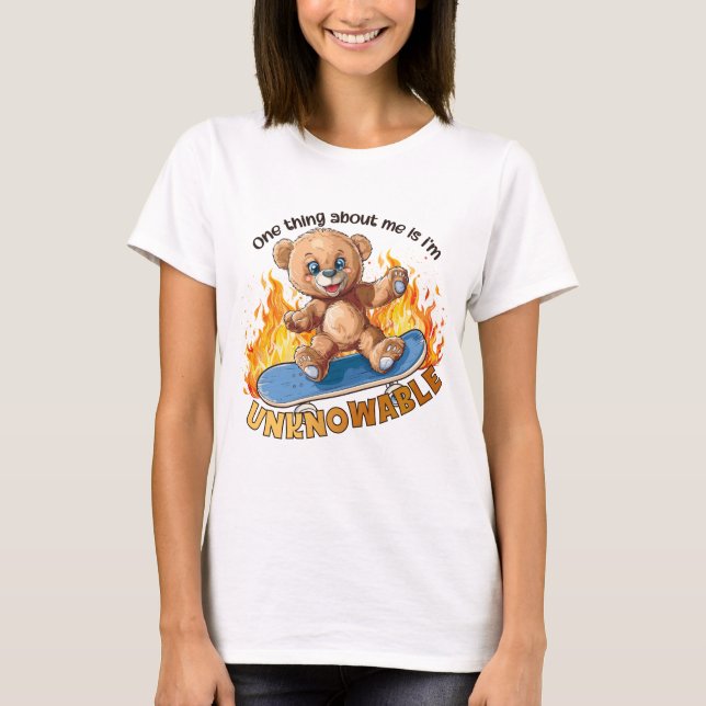 Mysteriebär på skateboard t shirt (Framsida)