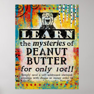 Mysteries of Peanut Butter Poster - Funny Vintage