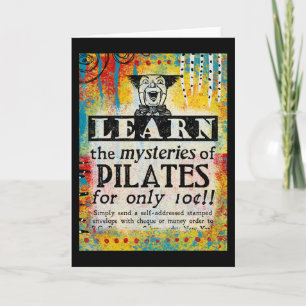 Mysteries of Pilates Greeting Card - Funny Vintage Kort
