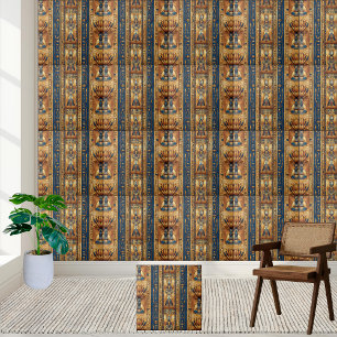 Mysteries of the Nile Hieroglyph and Blommigt Tile Kakelplatta