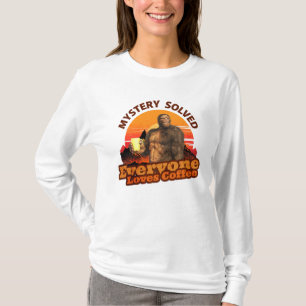 Mysteriet Löst Alla Älskar Kaffe Rolig Bigfoot T Shirt