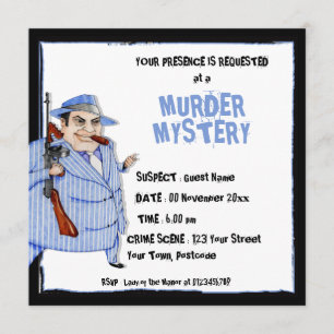 Mysteriinbjudan till Mobster Chef Murder Inbjudningar