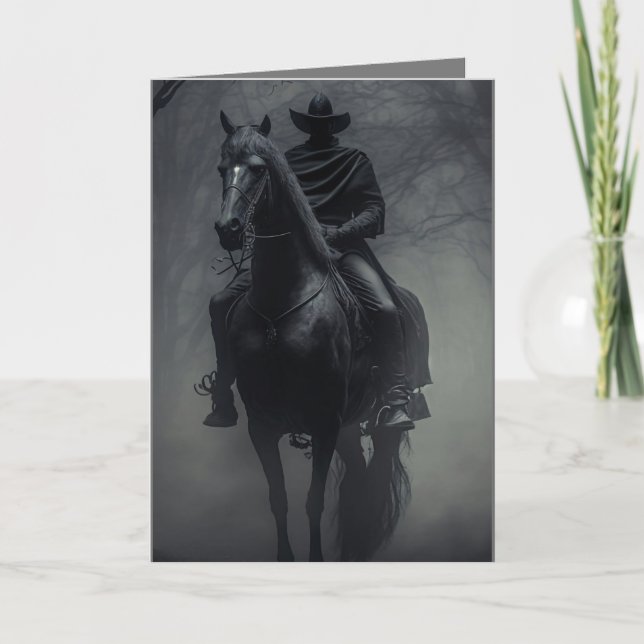 Mysterik Mörk Stranger Halloween Helgkort (Framsida)