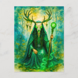 Mysterika keltiska droger med antlermask helg vykort
