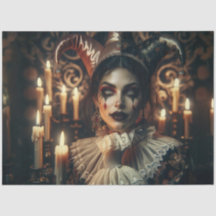 Mysteril Mörk Harlequin Bright Ögon Decoupage