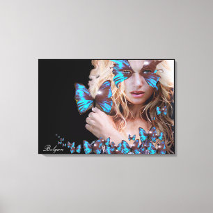 MYSTERIÖS BEAUTY MED BLUE BUTTERFLY CANVASTRYCK