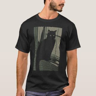 Mysterious Black Cat T Shirt