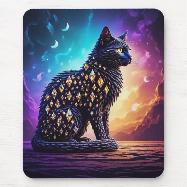 Mysterious Black Cat With Diamonds  Musmatta (Framsidan)