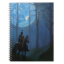 Mysterious Black Knight i Moonlit Forest Anteckningsbok
