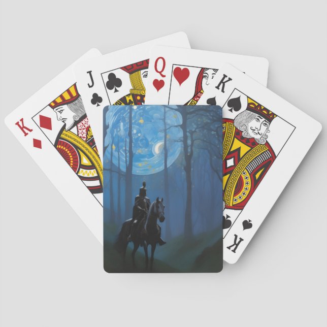 Mysterious Black Knight i Moonlit Forest Casinokort (Baksidan)