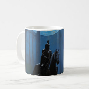 Mysterious Black Knight i Moonlit Forest Kaffemugg