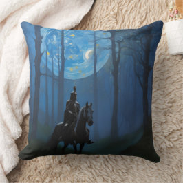 Mysterious Black Knight i Moonlit Forest Kudde