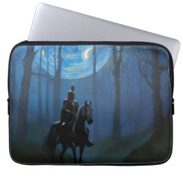 Mysterious Black Knight i Moonlit Forest Laptop Fodral
