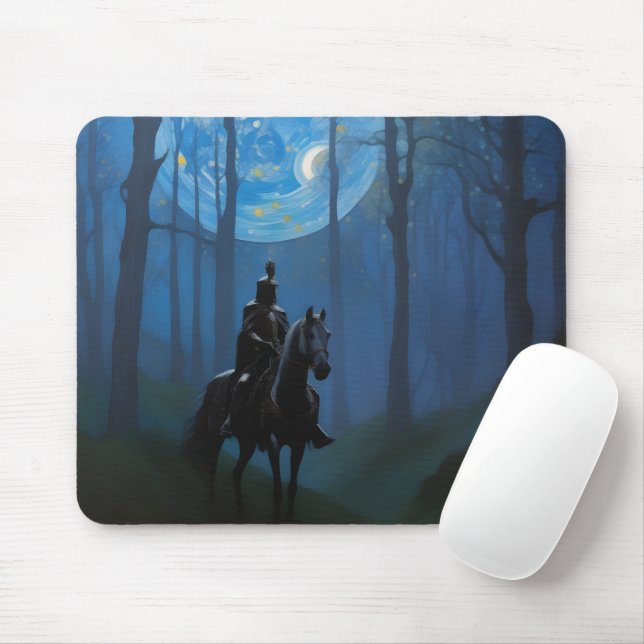 Mysterious Black Knight i Moonlit Forest Musmatta (Med mus)