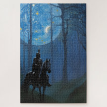Mysterious Black Knight i Moonlit Forest