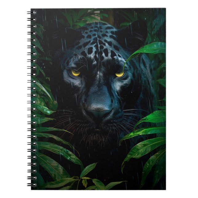 Mysterious Black Panther Jungle Wildlife Design Anteckningsbok (Framsidan)