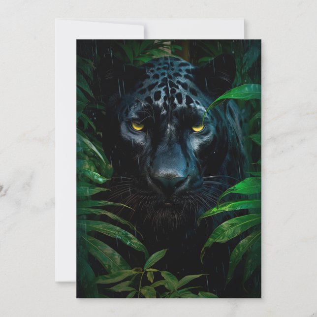 Mysterious Black Panther Jungle Wildlife Design Kort (Framsida)