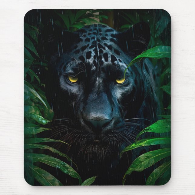 Mysterious Black Panther Jungle Wildlife Design Musmatta (Framsidan)
