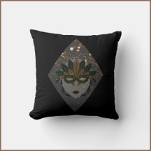 Mysterious Bronze & Black Glitter Mask Mardi Gras