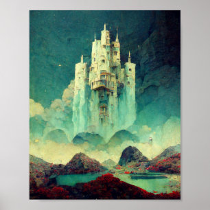 Mysterious Castle Fantasy Art Poster
