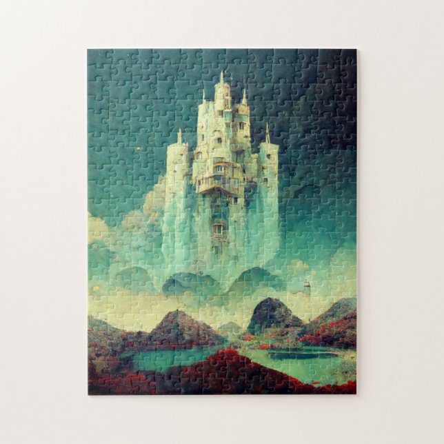 Mysterious Castle Fantasy Art Pussel (Vertikal)