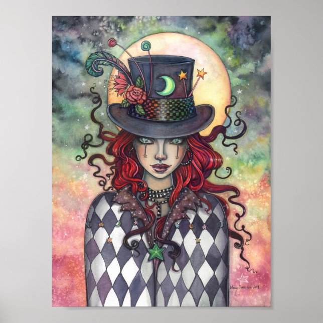 Mysterious Circus Mad Hatter Girl Molly Harrison Poster (Framsidan)
