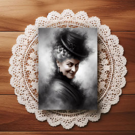 Mysterious Creepy Victorian Woman Portrait Art Vykort