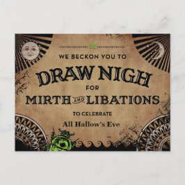 Mysterious Egyptian Halloween med Grönt Scarab Vykort