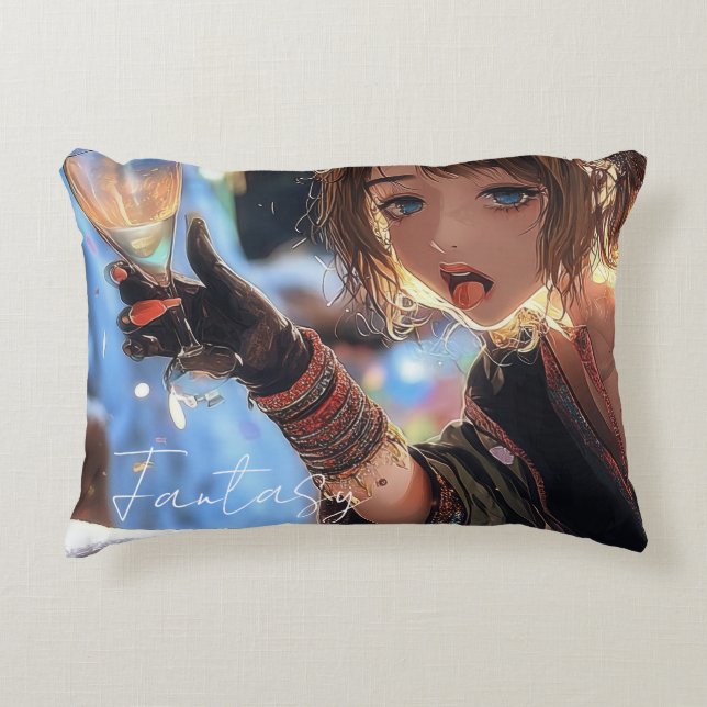 Mysterious Fantasy Girl - Gothic Art Aesthetic Prydnadskudde (Framsidan)