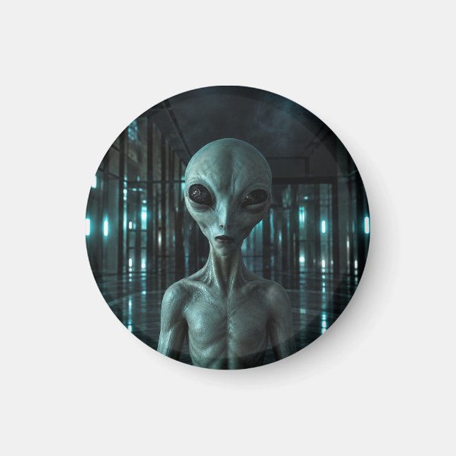 Mysterious Grey Alien Magnet (Framsidan)