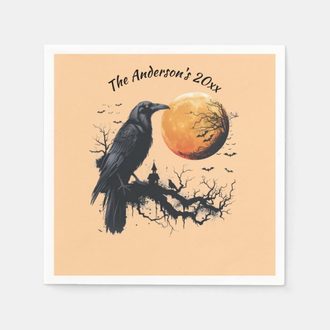 Mysterious Halloween Natt Anpassningsbar Pappersservett (Framsidan)