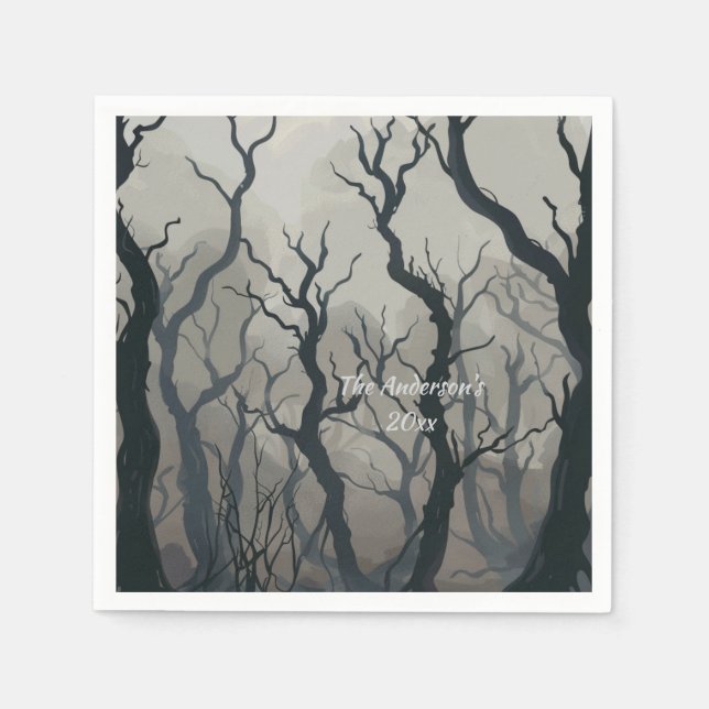 Mysterious Halloween Natt Anpassningsbar Pappersservett (Framsidan)