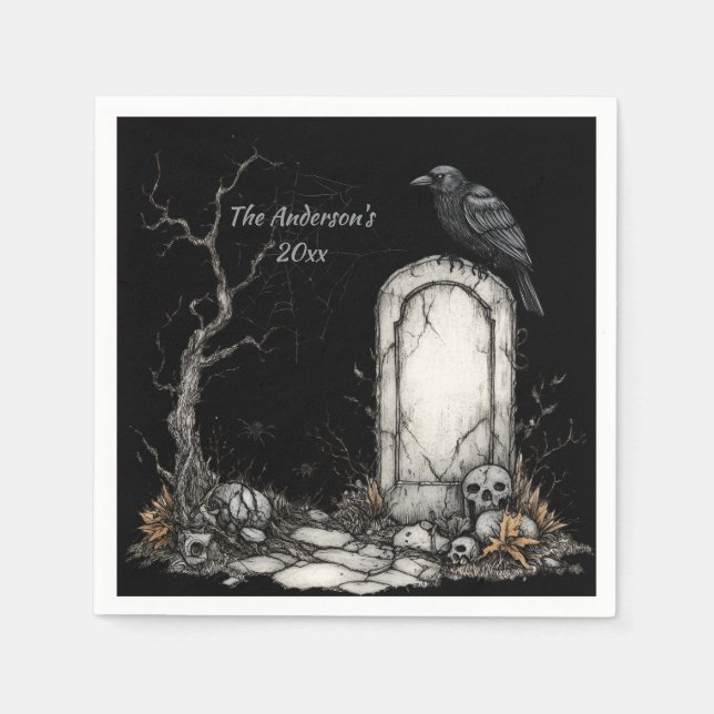 Mysterious Halloween Natt Anpassningsbar Pappersservett (Framsidan)