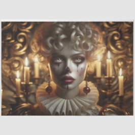 Mysterious Harlequin Woman Decoupage Papper