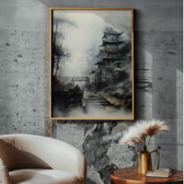 Mysterious Japansk Temple Fototryck