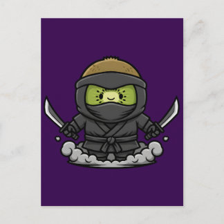 Mysterious Kage Kiwi Shadow Ninja Illustration Vykort