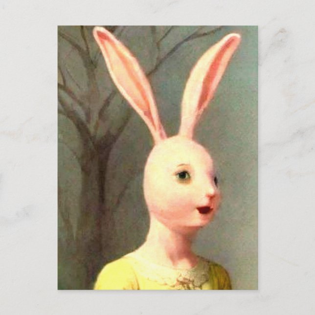 Mysterious Kanin Flicka Vykort (Framsida)