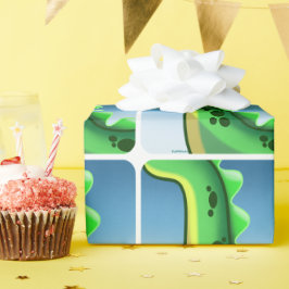 MYSTERIOUS LONG NACKE DINOSAUR av Jeff Willis Art Presentpapper