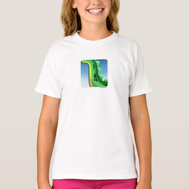 MYSTERIOUS LONG NACKE DINOSAUR av Jeff Willis Art  T Shirt (Framsida)