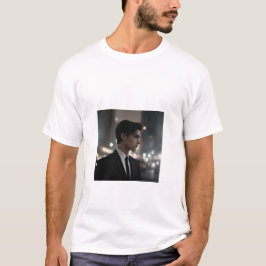 Mysterious Man i Kostym på natten - Cinematic Urba T Shirt