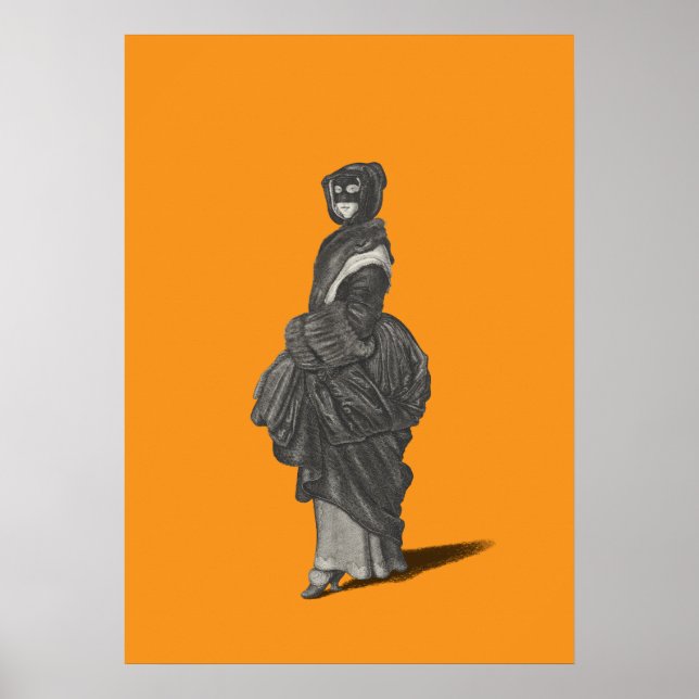 Mysterious masked woman by Wenceslaus Hollar Poster (Framsidan)