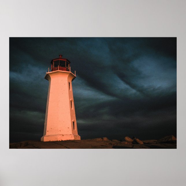 Mysterious Night at Peggy's Cove, Nova Scotia, Can Poster (Framsidan)
