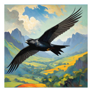Mysterious Nomad: Färgrik Swift Fågelporträtt Fototryck