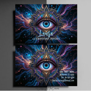 Mysterious Öga Mandala Clairvoyant Psychic Medium Visitkort