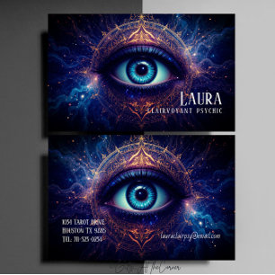 Mysterious Öga Mandala Clairvoyant Psychic Medium Visitkort