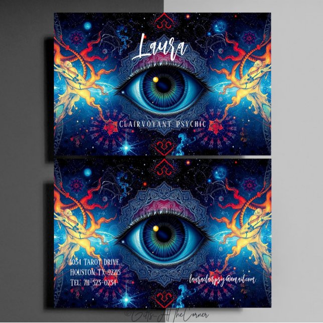 Mysterious Öga Mandala Clairvoyant Psychic Medium Visitkort (Skapare uppladdad)