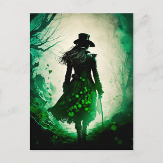 Mysterious St. Patrick Day Mörk Fantasy Helg Vykort